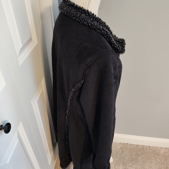 🖤 Vintage Y2K L.L. Bean Faux Fur Trim Oversized Winter Coat, Black, Large - Picture 10 of 13